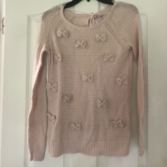 LC Lauren Conrad Sweaters - Dusty pink bow detail sweater Lauren Conrad